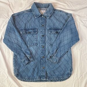 Celebrity Pink Blue Quilted Denim Jacket